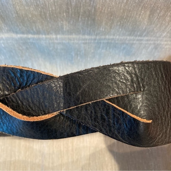 DANIER Sz S Leather Partly Braided Silver Toned Buckle - Picture 8 of 10